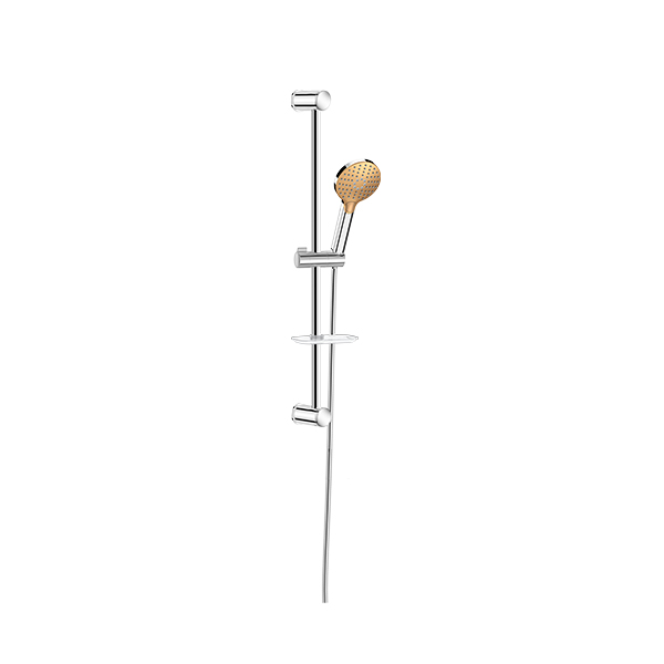 Chrome Gold Shower Set With Sliding Bar - 3 Function