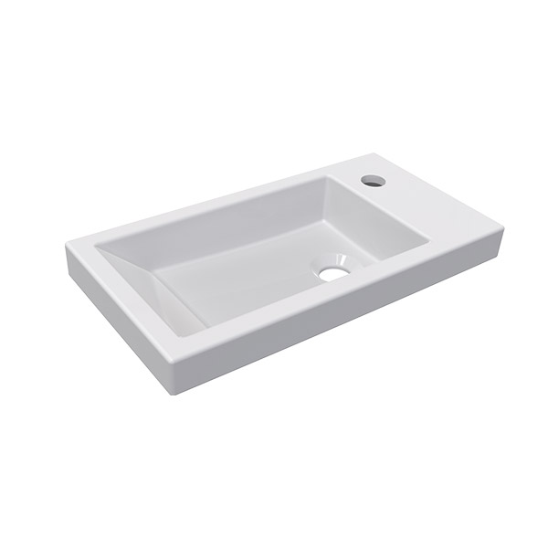 Vanity Washbasin 50 cm With Hole White