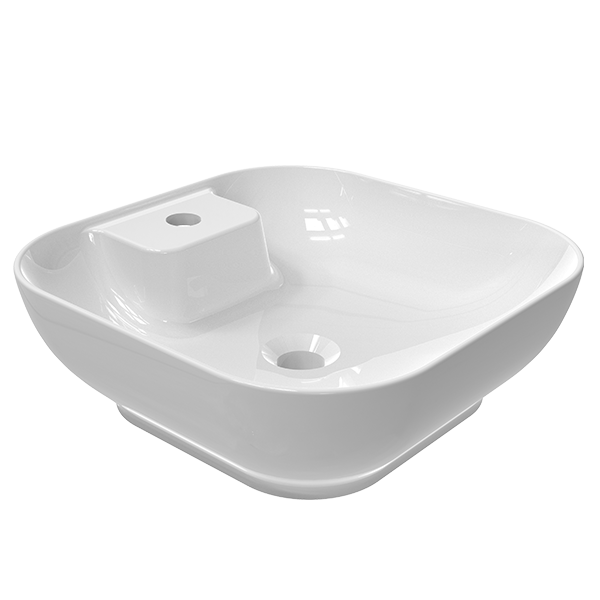 Square Countertop Washbasin 42 cm Without Hole White