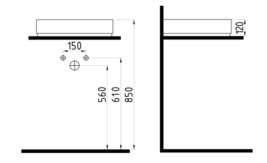 Countertop Washbasin 50 cm Single Hole White