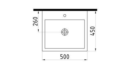 Countertop Washbasin 50 cm Single Hole White