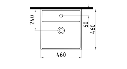 Countertop Washbasin 46 cm Single Hole White