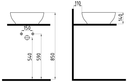Square Countertop Washbasin 42 cm Without Hole White