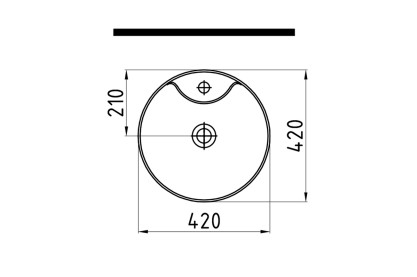 Round Countertop Washbasin 42 cm With Hole White