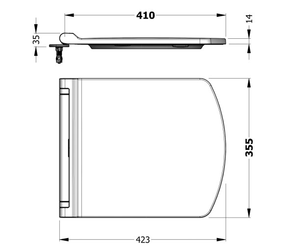Monoslim UF/Duroplast Soft Close Quick Release Toilet Seat White