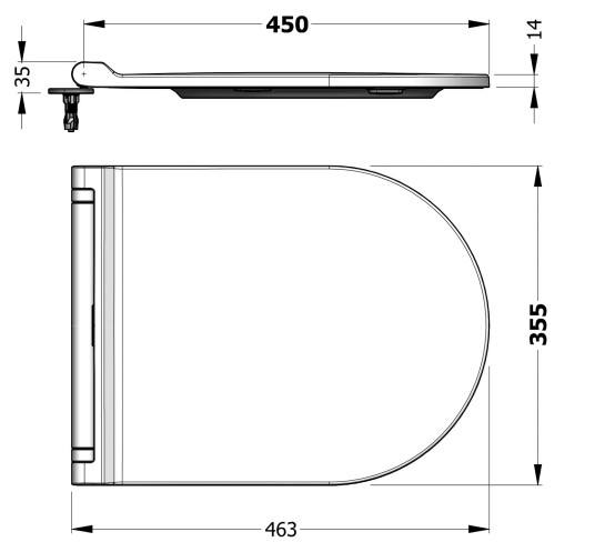 Vento Monoslim Proplast Softclose Easy Release Toilet Seat Cover White